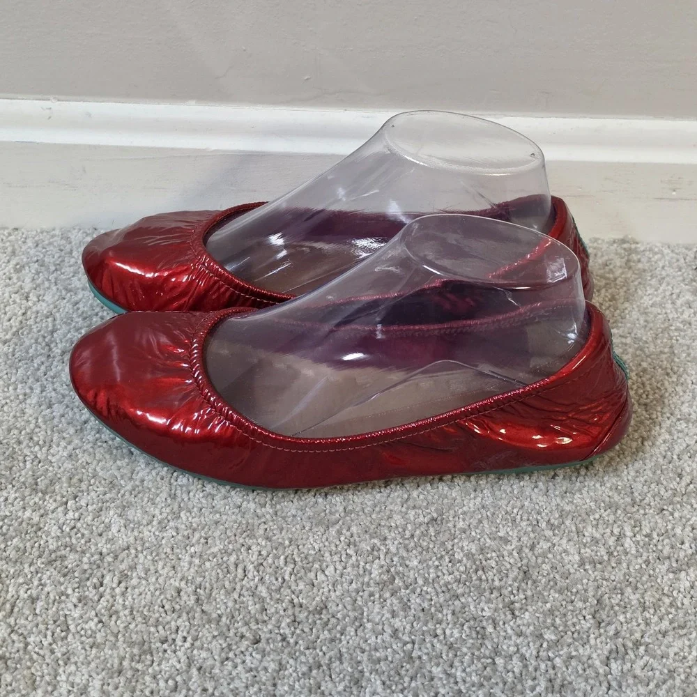 Tieks by Gavrieli Patent Leather ❤️ Red Diamond Flats Shoes Sz 7 Limited Edition